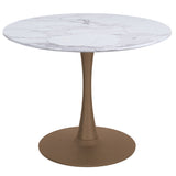 !nspire Zilo Dining Table White Faux Marble/Aged Gold Mdf/Metal