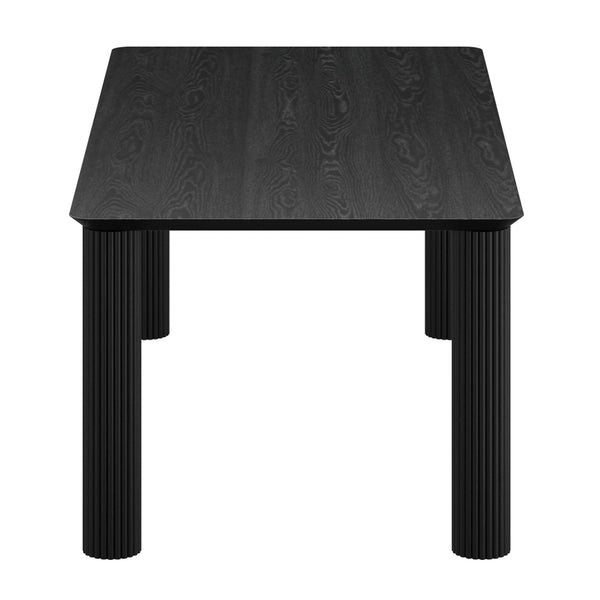 Worldwide Home Furnishings Sangra-79" Dining Table - Solid Mango Wood Construction With Chic Design And Sophisticated Texture Black Solid Wood 201-751blklg