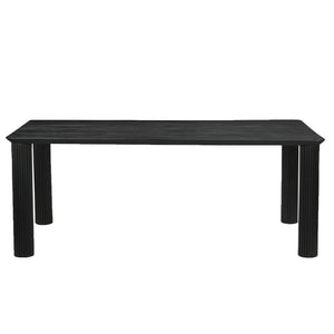 Worldwide Home Furnishings Sangra-79" Dining Table - Solid Mango Wood Construction With Chic Design And Sophisticated Texture Black Solid Wood 201-751blklg