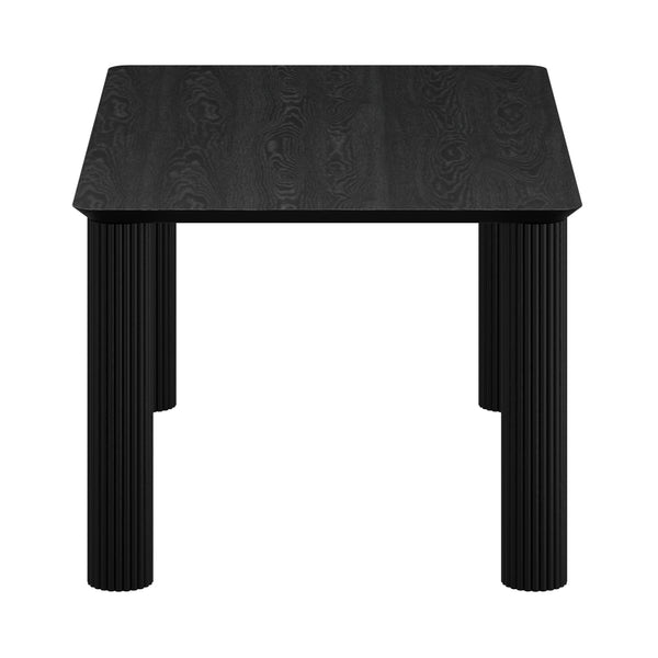 Worldwide Home Furnishings Sangra-59" Dining Table - Durable Mango Wood With Sophisticated Reeded Legs For Chic Spaces Black Solid Wood 201-751blksm