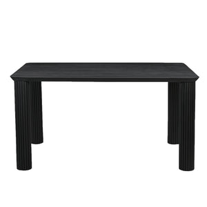 Worldwide Home Furnishings Sangra-59" Dining Table - Durable Mango Wood With Sophisticated Reeded Legs For Chic Spaces Black Solid Wood 201-751blksm
