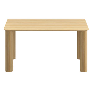 Worldwide Home Furnishings Sangra-59" Dining Table - Durable Mango Wood With Sophisticated Reeded Legs For Chic Spaces Natural Solid Wood 201-751natsm