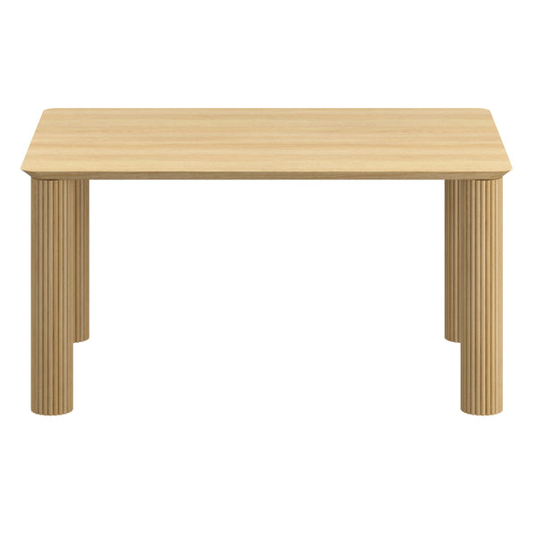 Worldwide Home Furnishings Sangra-59" Dining Table - Durable Mango Wood With Sophisticated Reeded Legs For Chic Spaces Natural Solid Wood 201-751natsm