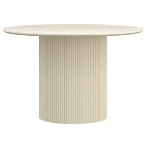 Worldwide Home Furnishings Tovas-dining Round Pedestal Table With Reeded Wood Base For Timeless Style And Organic Elegance Ivory Engineered Wood,Oak Veneer 201-782iv