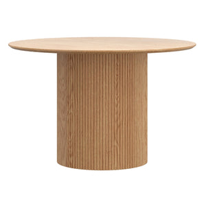 Worldwide Home Furnishings Tovas-dining Round Pedestal Table With Reeded Wood Base For Timeless Style And Organic Elegance Natural Engineered Wood,Oak Veneer 201-782nat