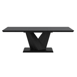 Worldwide Home Furnishings Eclipse-extension Dining Table - Elegant Black Design With Versatile Butterfly Leaf & Geometric Base Black Select Solids & Veneers 201-860blk