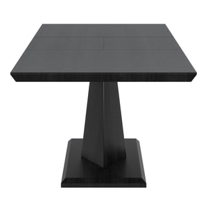 Worldwide Home Furnishings Eclipse-extension Dining Table - Elegant Black Design With Versatile Butterfly Leaf & Geometric Base Black Select Solids & Veneers 201-860blk