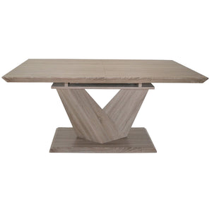 Worldwide Home Furnishings Eclipse-extension Dining Table - Stylish Washed Oak With Geometric Base & Convenient Butterfly Leaf Washed Oak Select Solids & Veneers 201-860ok