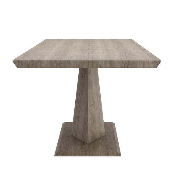 Worldwide Home Furnishings Eclipse-extension Dining Table - Stylish Washed Oak With Geometric Base & Convenient Butterfly Leaf Washed Oak Select Solids & Veneers 201-860ok