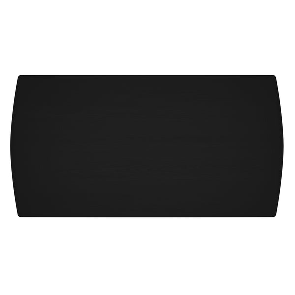 Worldwide Home Furnishings Leon-dining Table - Elegant Wood Grain Top With Rounded Edges And Sleek Metal Legs For Any Space Black,Black Engineered Wood,Metal 201-893blk