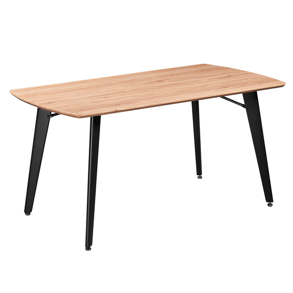 Worldwide Home Furnishings Leon-dining Table - Elegant Wood Grain Top With Rounded Edges And Sleek Metal Legs For Any Space Natural,Black Engineered Wood,Metal 201-893nat