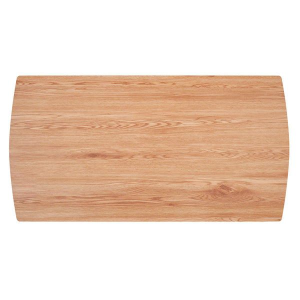 Worldwide Home Furnishings Leon-dining Table - Elegant Wood Grain Top With Rounded Edges And Sleek Metal Legs For Any Space Natural,Black Engineered Wood,Metal 201-893nat