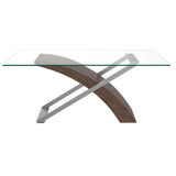 !nspire Veneta Dining Table Walnut Walnut Mdf/Metal/Glass