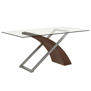 !nspire Veneta Dining Table Walnut Walnut Mdf/Metal/Glass