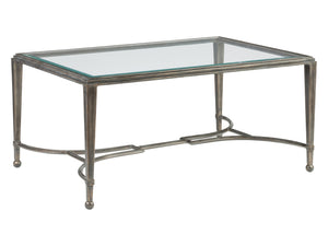 Lexington Artistica Home Sangiovese Elegant Hand-forged Iron Cocktail Table With Beveled Glass Top – Artisan Crafted Beauty St. Laurent Wood 2011-945-44
