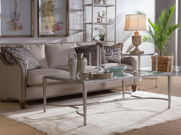 Lexington Artistica Home Sangiovese Hand-forged Iron Cocktail Table With Beveled Glass Top - Elegant Italian Design Argento Wood 2011-949-46