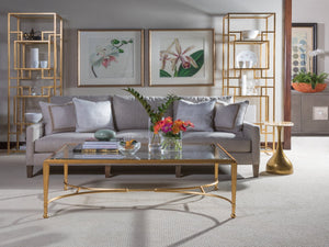 Lexington Artistica Home Sangiovese Hand-forged Iron Cocktail Table With Beveled Glass Top - Elegant Italian Design Gold Leaf Wood 2011-949-48