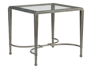 Lexington Artistica Home Sangiovese Exquisite Hand-forged Iron End Table With Beveled Glass Top For Elegant Interiors St. Laurent Wood 2011-959-44