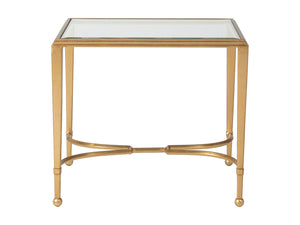 Lexington Artistica Home Sangiovese Exquisite Hand-forged Iron End Table With Beveled Glass Top For Elegant Interiors Gold Leaf Wood 2011-959-48