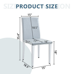 English Elm Four Pu Leather Dining Chairs with Metal Legs Modern Minimalist Set for Stylish Homes W1151P383507