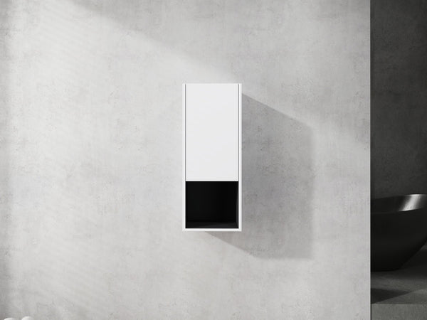 English Elm 12" Bathroom Side Cabinet - Modern Wall-Mounted Design With Soft-Close Doors For Stylish Storage W999P248645