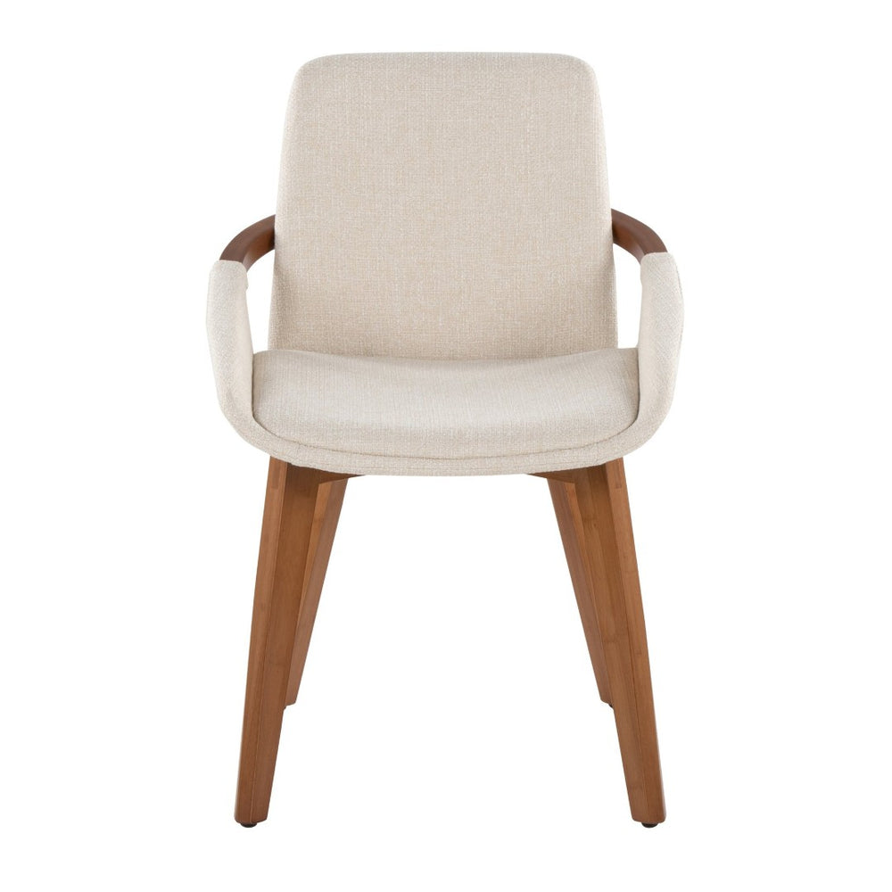 English Elm Dining/accent Chair Solid Wood Tapered Legs Cream Upholstery Mid-century Modern Seating B202P471304