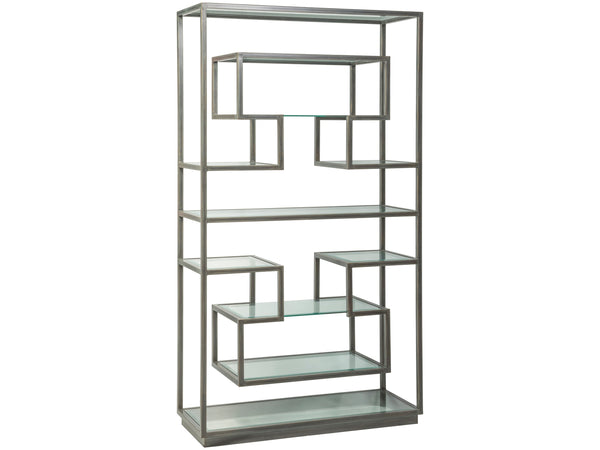 Lexington Artistica Home Holden Etagere - Elegant Hand-forged Iron Design With Beveled Glass Shelves For Ultimate Sophistication St. Laurent Wood 2012-990-44