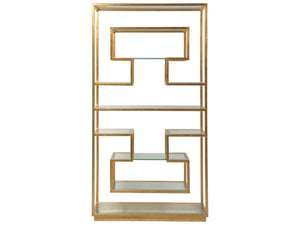Lexington Artistica Home Holden Etagere - Elegant Hand-forged Iron Design With Beveled Glass Shelves For Ultimate Sophistication Gold Leaf Wood 2012-990-48