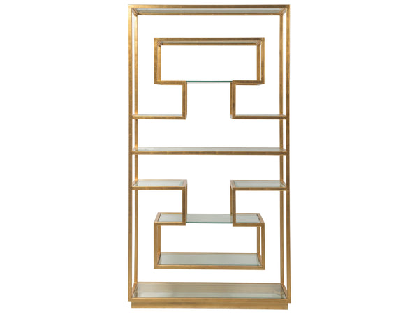 Lexington Artistica Home Holden Etagere - Elegant Hand-forged Iron Design With Beveled Glass Shelves For Ultimate Sophistication Gold Leaf Wood 2012-990-48