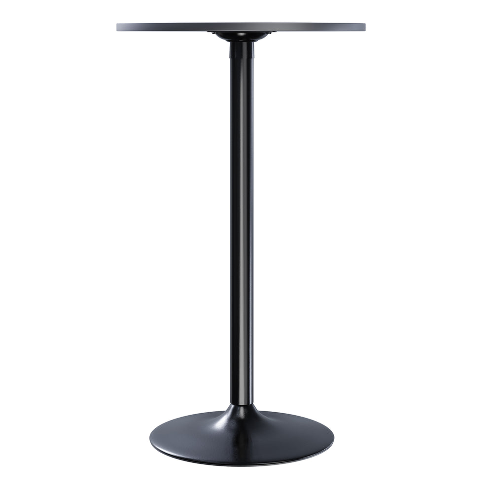 Winsome Wood Obsidian Round Pub Table - Modern Black Wood Composite Design For Dining & Social Gatherings Black Composite Wood ,Metal 20123-winsome-wood