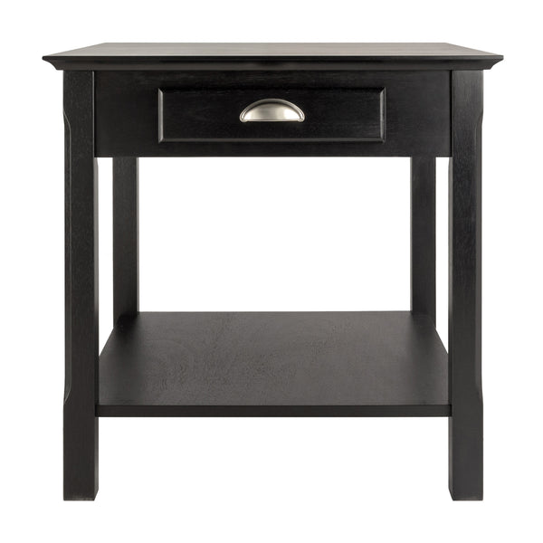 Winsome Wood Timber End Table - Sleek Black Accent Table With Drawer & Shelf For Stylish Storage Solutions Black Solid ,Composite Wood 20124-winsome-wood