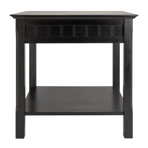Winsome Wood Timber End Table - Sleek Black Accent Table With Drawer & Shelf For Stylish Storage Solutions Black Solid ,Composite Wood 20124-winsome-wood