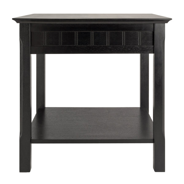 Winsome Wood Timber End Table - Sleek Black Accent Table With Drawer & Shelf For Stylish Storage Solutions Black Solid ,Composite Wood 20124-winsome-wood
