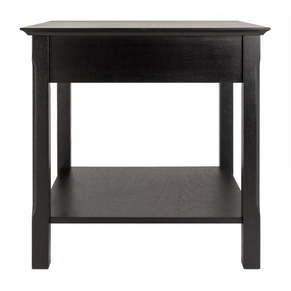 Winsome Wood Timber End Table - Sleek Black Accent Table With Drawer & Shelf For Stylish Storage Solutions Black Solid ,Composite Wood 20124-winsome-wood