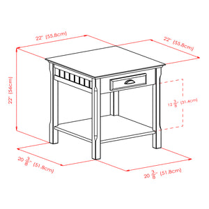 Winsome Wood Timber End Table - Sleek Black Accent Table With Drawer & Shelf For Stylish Storage Solutions Black Solid ,Composite Wood 20124-winsome-wood
