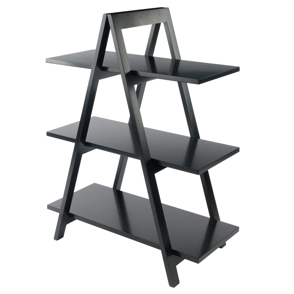 Winsome Wood Aaron 3-tier A-frame Shelf In Black - Stylish & Versatile Storage Solution For Any Room! Black Solid ,Composite Wood 20130-winsome-wood