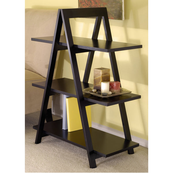 Winsome Wood Aaron 3-tier A-frame Shelf In Black - Stylish & Versatile Storage Solution For Any Room! Black Solid ,Composite Wood 20130-winsome-wood