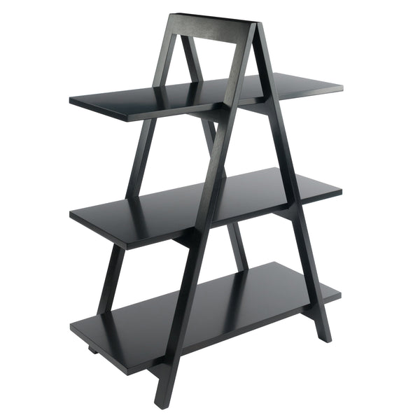 Winsome Wood Aaron 3-tier A-frame Shelf In Black - Stylish & Versatile Storage Solution For Any Room! Black Solid ,Composite Wood 20130-winsome-wood