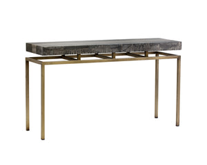 Sunpan Toreno Console Table - Handcrafted Iron & Antique Brass with Unique Patina Finish, 52" Wide Charm
