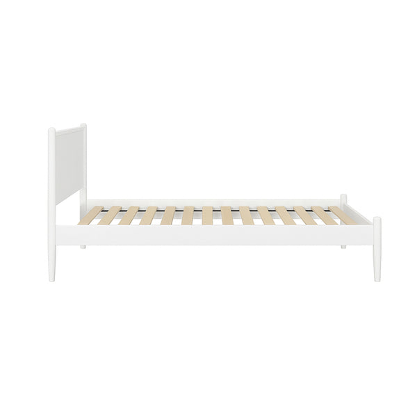 English Elm Mid-Century Twin Platform Bed In Elegant White Finish – Stylish, Durable, And Space-Saving Design B016S00036