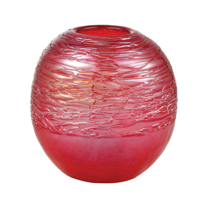 Cerise Ball Vase - Crimson Ice Crackle Finish 201585 Elk Home