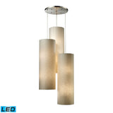 Fabric Cylinders 28'' Wide 12-Light Pendant - Satin Nickel - Includes LED Bulbs 20160/12R-LED Elk Lighting