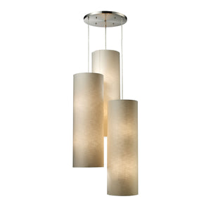 Fabric Cylinders 28'' Wide 12-Light Pendant - Satin Nickel 20160/12R Elk Lighting