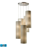 Fabric Cylinders 33'' Wide 20-Light Pendant - Satin Nickel - Includes LED Bulbs 20160/20R-LED Elk Lighting