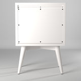 IDEAZ 1632APB White Mid Century 2 Drawer Nightstand White 1632APB