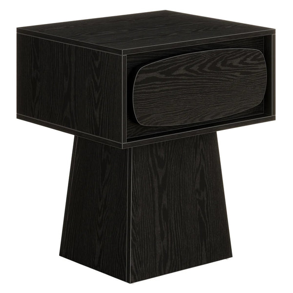 English Elm Coffee Side Table with Single Drawer Curved Handle Modern Compact Accent for Any Room T3971P462732