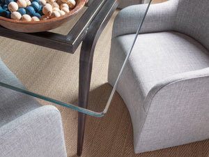 Lexington Artistica Home Riley Arm Chair - Elegant Solid Mahogany Frame With Upholstered Linen Weave And Easy-moving Casters No Finish Wood 2086-881-01