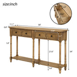 English Elm Trexm Console Table Sofa Table Easy Assembly With Two Storage Drawers and Bottom Shelf For Living Room, Entryway (Old Pine)