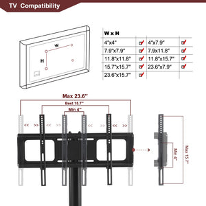 English Elm Black Tempered Glass Three Tier Tv Stand with Swivel Mount for Modern Living Rooms W24105047