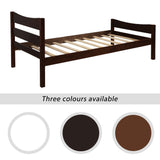 Hearth and Haven Zenithon Twin Size Platform Bed with Headboard and Slat Support, Espresso WF191768AAP